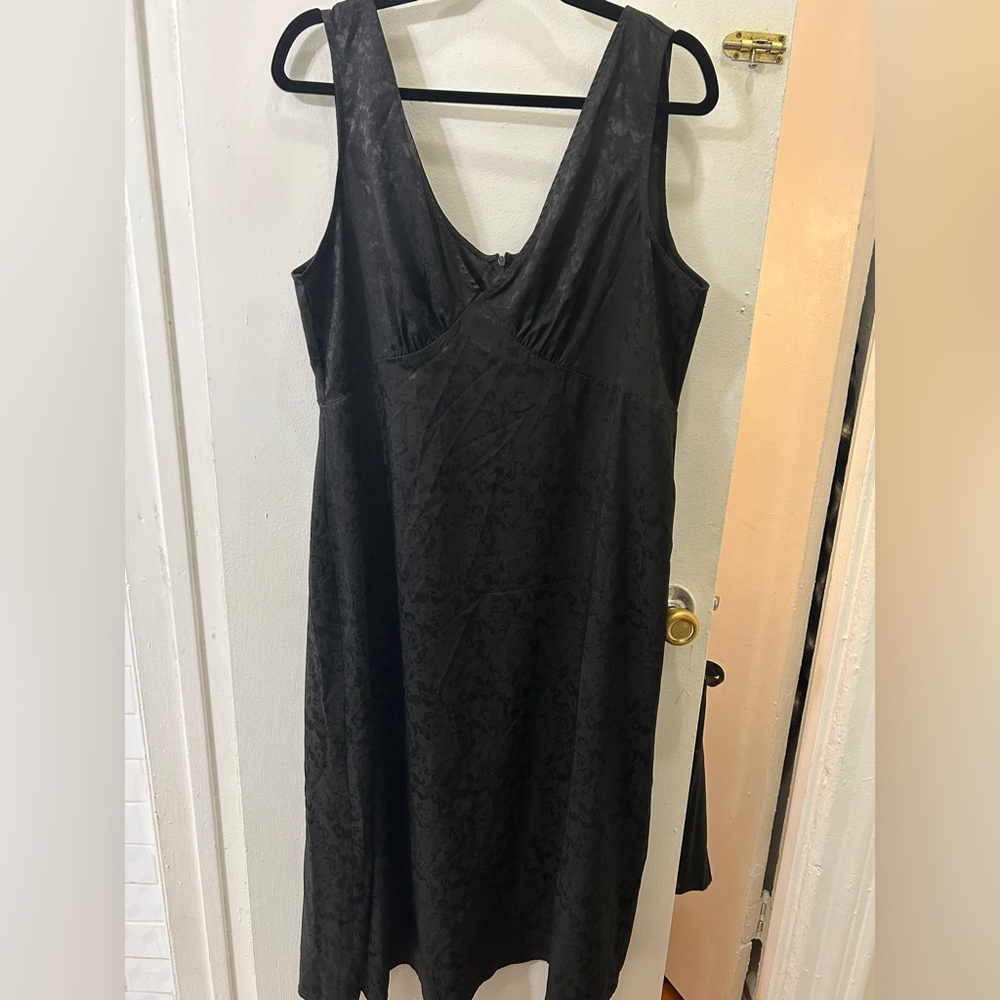 Emma & Michele Black Floral Midi Slip Dress